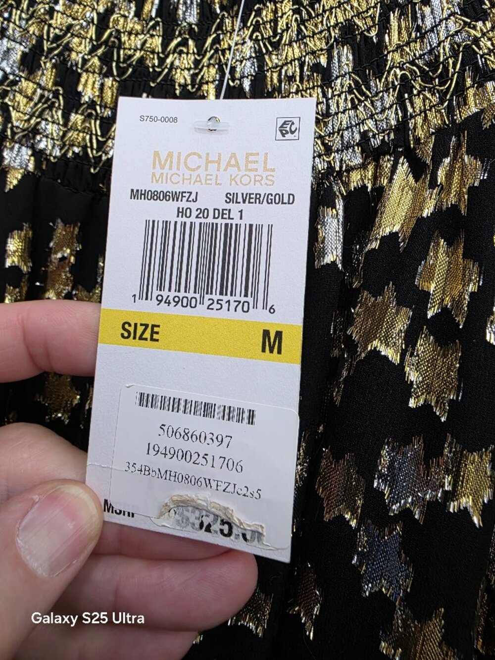 MICHAEL KORS Silk Metallic dress M